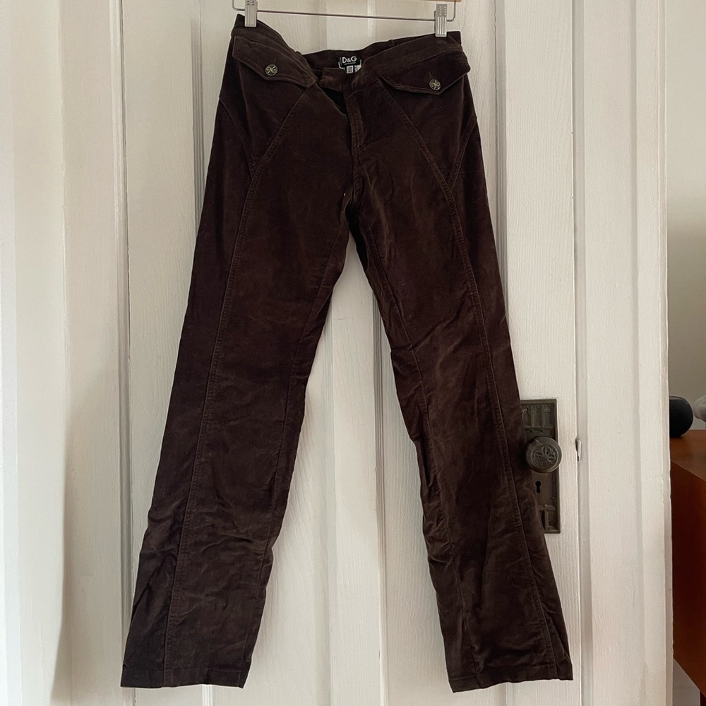 D&G Dolce & Gabbana brow velvet pants